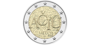 2 EUROS CONMEMORATIVOS LITUANIA 2015 "IDIOMA LITUANO"