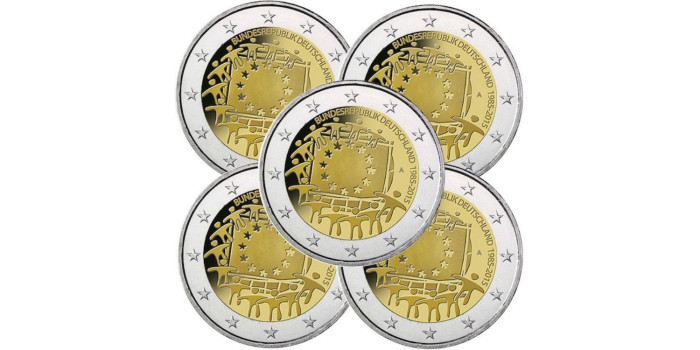 2 EUROS CONMEMORATIVOS ALEMANIA 2015 "Bandera" (JUEGO 5 CECAS)