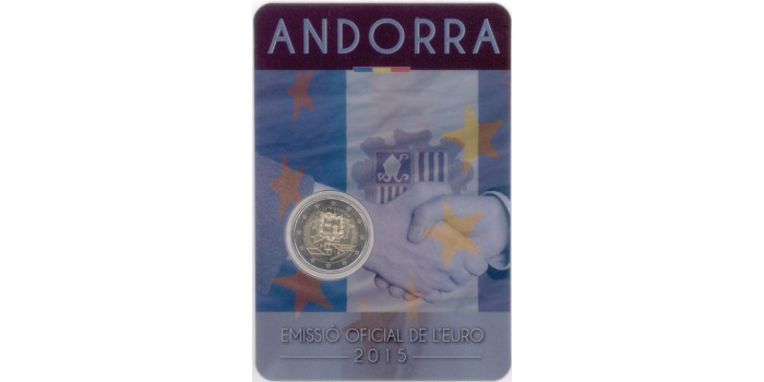 2 EUROS conmemorativo ANDORRA 2015 "Acuerdo Aduanero"