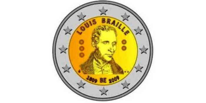 2 EUROS CONMEMORATIVOS BELGICA 2009 "LOUIS BRAILLE"