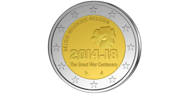 2 EUROS CONMEMORATIVOS BELGICA 2014