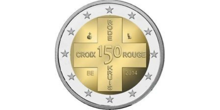 2 EUROS CONMEMORATIVOS BELGICA 2014 "Cruz Roja"