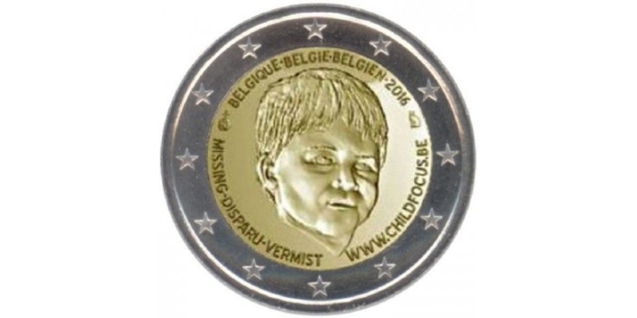2 EUROS CONMEMORATIVOS BELGICA 2016 "CHILD FOCUS"