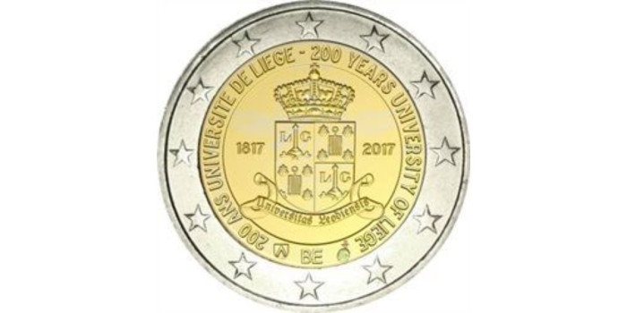 2 EUROS CONMEMORATIVOS BELGICA 2017 "UNIVERSIDAD LIEGE"