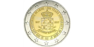 2 EUROS CONMEMORATIVOS BELGICA 2017 "UNIVERSIDAD LIEGE"