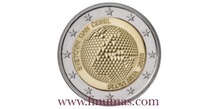 2 EUROS CONMEMORATIVOS ESLOVENIA 2018 "ABEJAS"