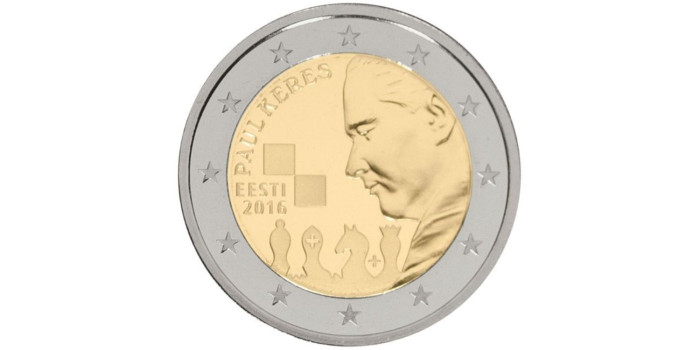 2 EUROS CONMEMORATIVOS ESTONIA 2016 "PAUL KERES"