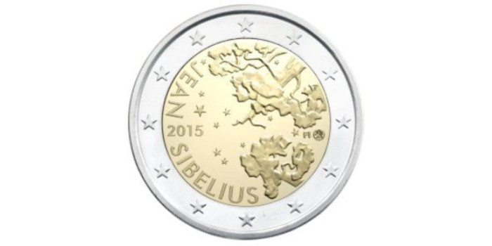 2 EUROS CONMEMORATIVOS FINLANDIA 2015 "SIBELIUS"