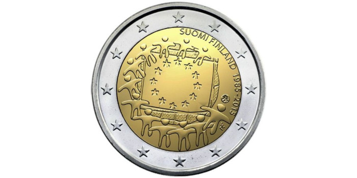 2 EUROS CONMEMORATIVOS FINLANDIA 2015 "BANDERA"
