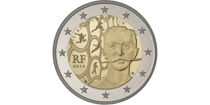 2 EUROS CONMEMORATIVOS FRANCIA 2013 "Piere Coubertin "