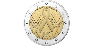 2 EUROS CONMEMORATIVOS FRANCIA 2014 "SIDA"