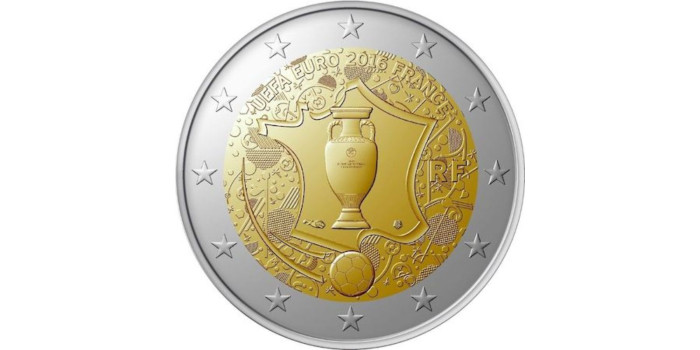 2 EUROS CONMEMORATIVOS FRANCIA 2016 "UEFA"