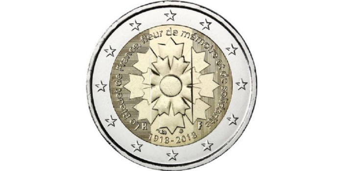 2 EUROS CONMEMORATIVOS FRANCIA 2018 "LE BLEUET"