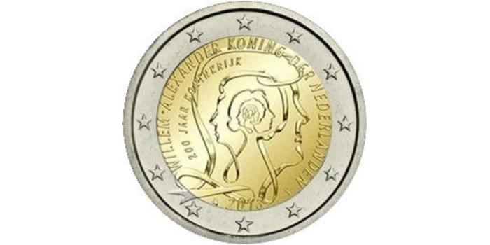 2 EUROS CONMEMORATIVOS HOLANDA 2013 "REINO"