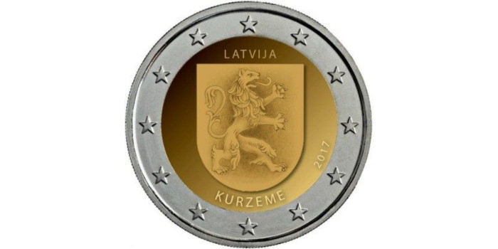 2 EUROS CONMEMORATIVOS LETONIA 2017 "KURZEME"