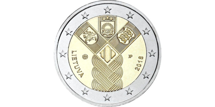 2 EUROS CONMEMORATIVOS LITUANIA 2018 "ESTADOS BALTICOS"
