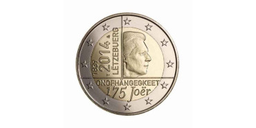2 EUROS CONMEMORATIVOS LUXEMBURGO 2014 - 175º Anv Independencia