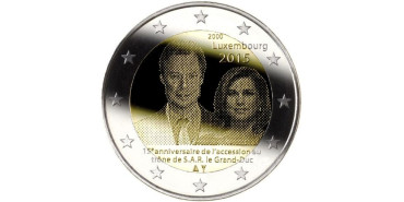 2 EUROS CONMEMORATIVOS LUXEMBURGO 2015 "Aniv. Trono"