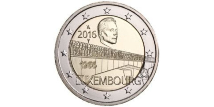 2 EUROS CONMEMORATIVOS LUXEMBURGO 2016 "PUENTE DUQUESA CARLOTA"