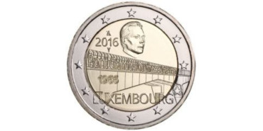 2 EUROS CONMEMORATIVOS LUXEMBURGO 2016 "PUENTE DUQUESA CARLOTA"