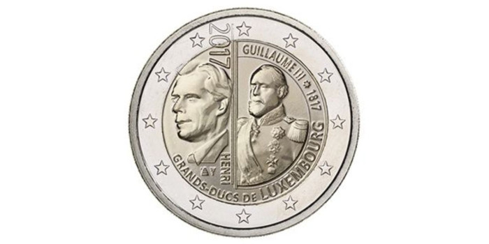 2 EUROS CONMEMORATIVOS LUXEMBURGO 2017 "200º Aniv."