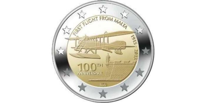 2 EUROS CONMEMORATIVOS MALTA 2015 "PRIMER VUELO"