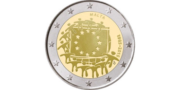 2 EUROS CONMEMORATIVOS MALTA 2015 "Bandera"