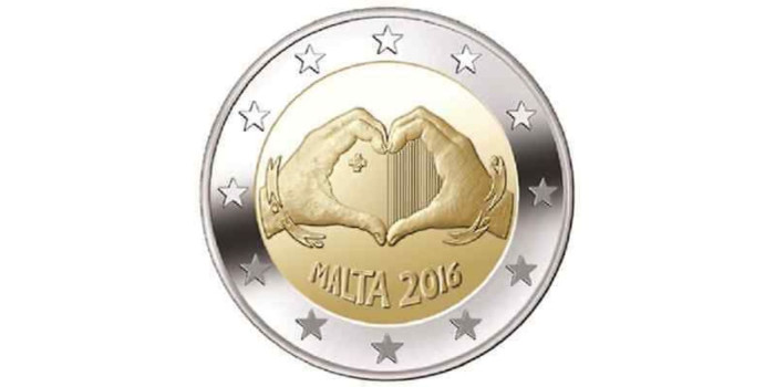 2 EUROS CONMEMORATIVOS MALTA 2016 "AMOR"