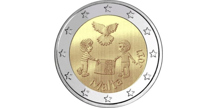 2 EUROS CONMEMORATIVOS MALTA 2017 "PAZ"