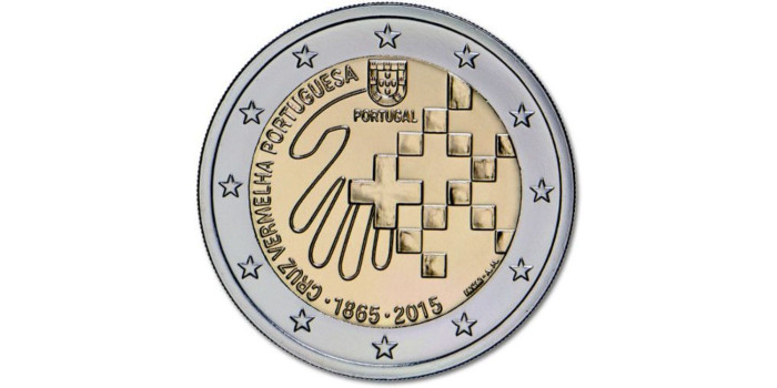 2 EUROS CONMEMORATIVOS PORTUGAL 2015 "CRUZ ROJA"