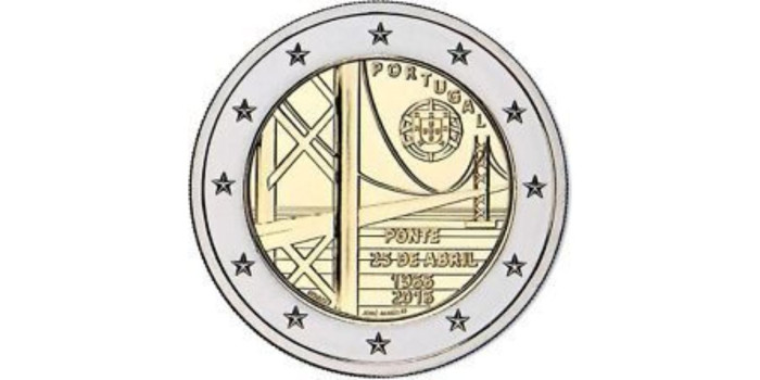2 EUROS CONMEMORATIVOS PORTUGAL 2016 "PUENTE 25 DE ABRIL"