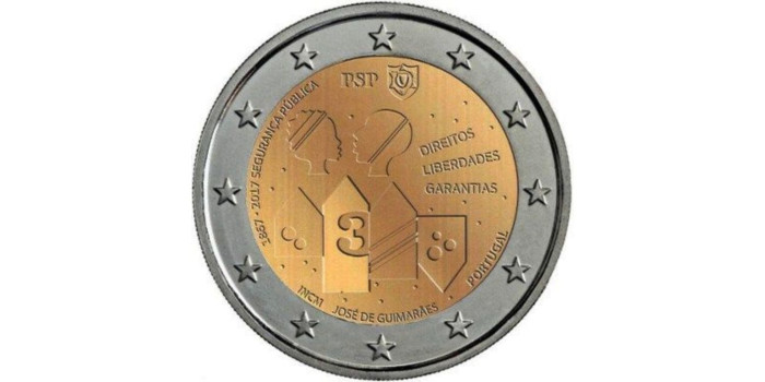 2 EUROS CONMEMORATIVOS PORTUGAL 2017 "Policia"