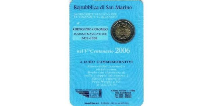 2 EUROS CONMEMORATIVOS SAN MARINO 2006