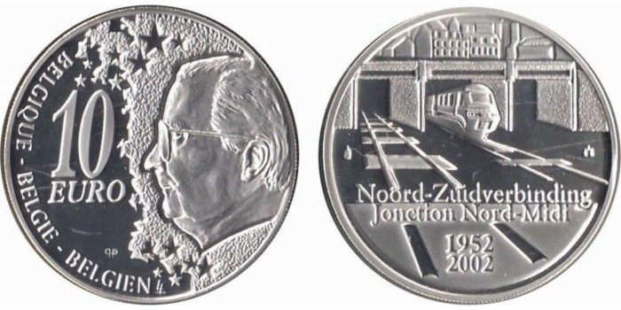BELGICA - K-233 - 10 EURO 2002 PROOF  plata