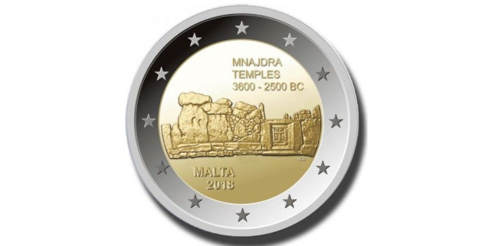 2 EUROS CONMEMORATIVOS MALTA 2018 "TEMPLOS"