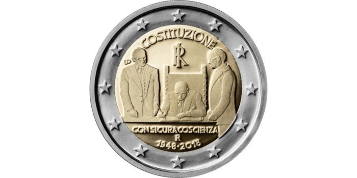 2 EUROS CONMEMORATIVOS ITALIA 2018 "Constitución"