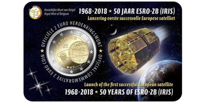 2 EUROS CONMEMORATIVOS BELGICA 2018 "ESRO"