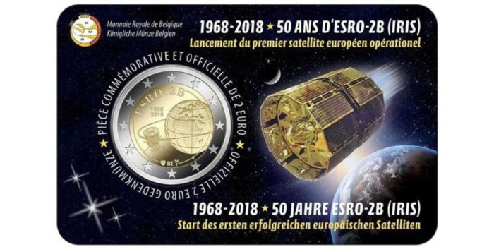2 EUROS CONMEMORATIVOS BELGICA 2018 "ESRO"