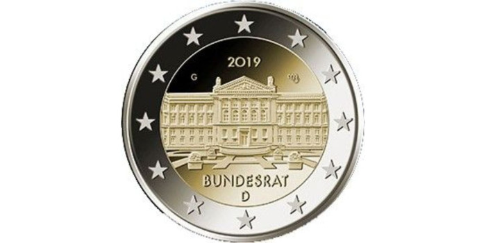 2 EUROS CONMEMORATIVOS ALEMANIA 2019 "BUNDESRAT"