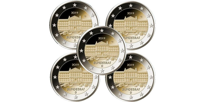 2 EUROS CONMEMORATIVOS ALEMANIA 2019 "BUNDESRAT" - 5 CECAS