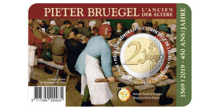 2 EUROS CONMEMORATIVOS BELGICA 2019 "PIETER"