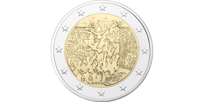 2 EUROS CONMEMORATIVOS FRANCIA 2019 "MURO DE BERLIN"
