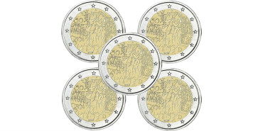 2 EUROS CONMEMORATIVOS ALEMANIA 2019 "MURO DE BERLIN"- 5 CECAS