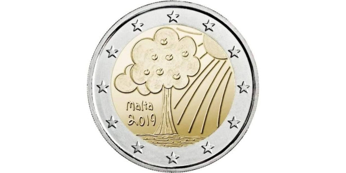 2 EUROS CONMEMORATIVOS MALTA 2019 "NATURALEZA"