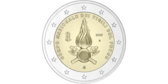 2 EUROS CONMEMORATIVOS ITALIA 2020 "BOMBEROS"