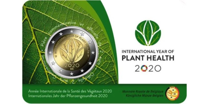 2 EUROS CONMEMORATIVOS BELGICA 2020 "SANIDAD VEGETAL"