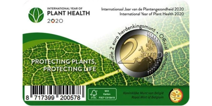 2 EUROS CONMEMORATIVOS BELGICA 2020 "SANIDAD VEGETAL"