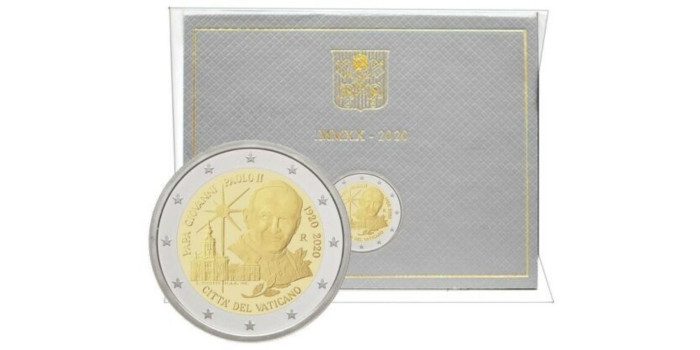 2 EUROS CONMEMORATIVOS VATICANO 2020 "NASCITTA PAOLO II"