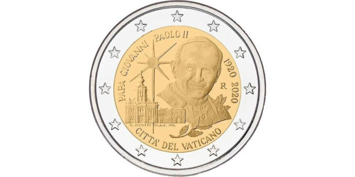 2 EUROS CONMEMORATIVOS VATICANO 2020 "NASCITTA PAOLO II"
