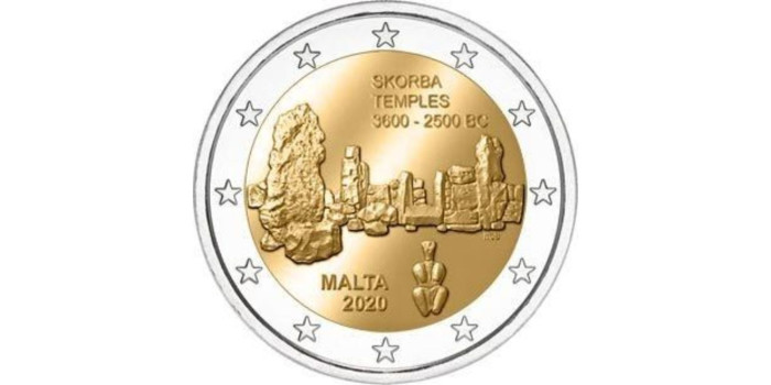 2 EUROS CONMEMORATIVOS MALTA 2020 "TEMPLOS SKORBA"
